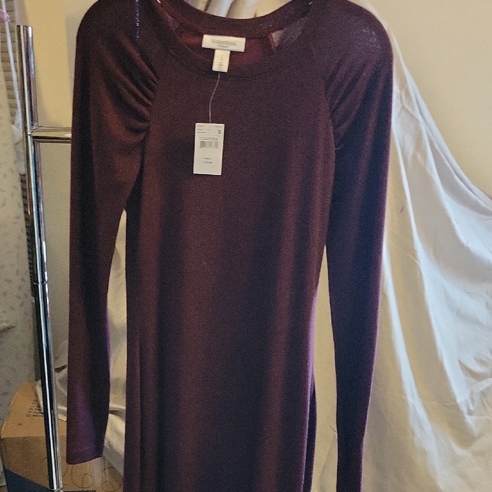 Motherhood Maternity Long Sleeve Dress - Deep Purple